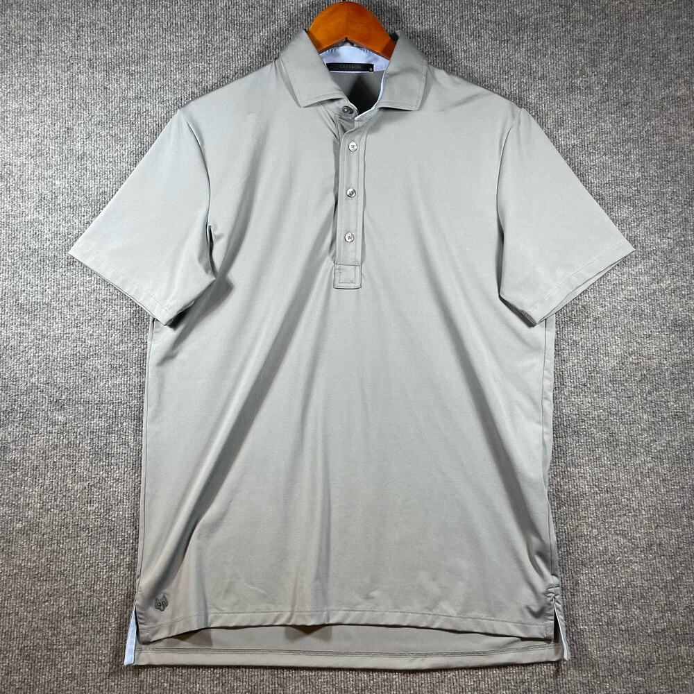 Greyson Golf Polo Shirt Men's Medium Gray Short Sleeve Stretch Outdoor Casual